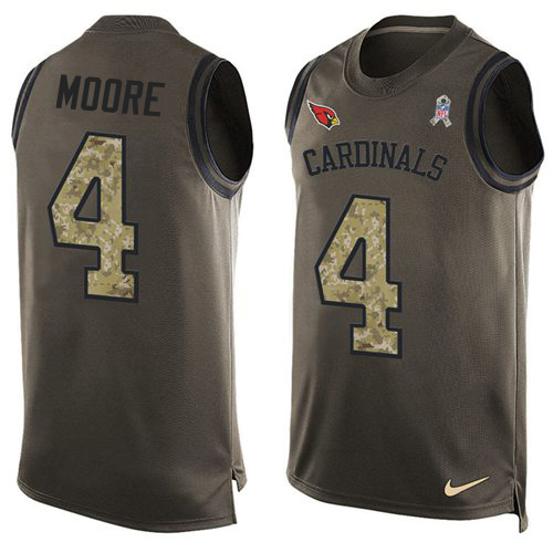 Cardinals #4 Rondale Moore Green Men's Stitched Limited Salute To Service Tank Top Jersey