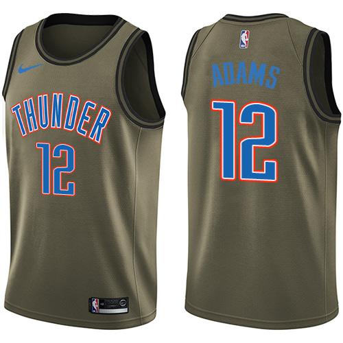 Oklahoma City Thunder #12 Steven Adams Green Salute to Service Youth Swingman Jersey Youth