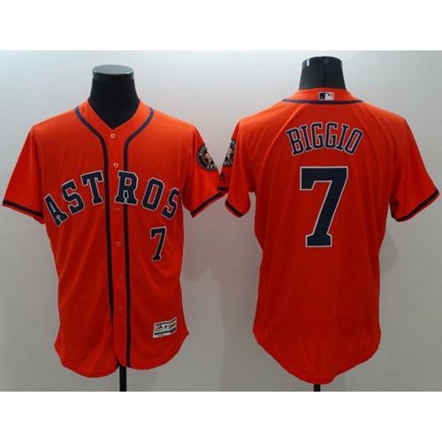 Houston Astros #7 Craig Biggio Orange Flexbase Authentic Collection Stitched Jersey Men's