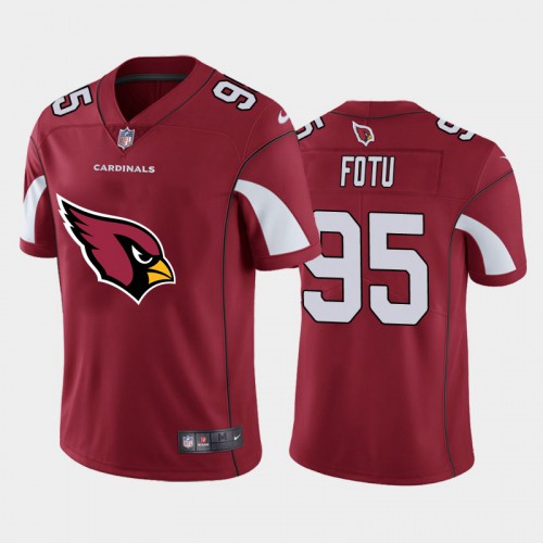 Arizona Arizona Cardinals #95 Leki Fotu Red Men's Big Team Logo Vapor Limited Jersey Men's