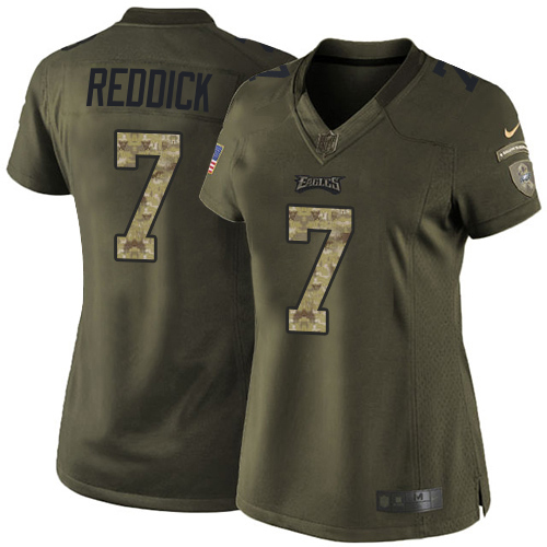 Eagles #7 Haason Reddick Green Women's Stitched Limited 2015 Salute To Service Jersey