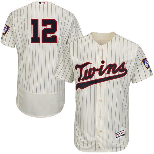 Minnesota Twins #12 Jake Odorizzi Cream Strip Flexbase Authentic Collection Stitched Jersey Men's