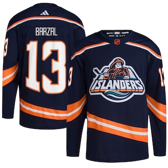 New York Islanders #13 Mathew Barzal Men's Adidas Reverse Retro 2.0 Authentic Player Jersey - Navy
