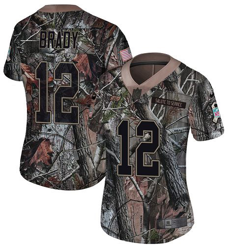 Buccaneers #12 Tom Brady Camo Women's Stitched Limited Rush Realtree Jersey