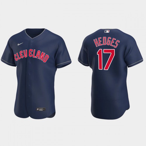 Cleveland Guardians #17 Austin Hedges Men's 2022 Authentic Alternate Stitched Jersey - Navy Men's