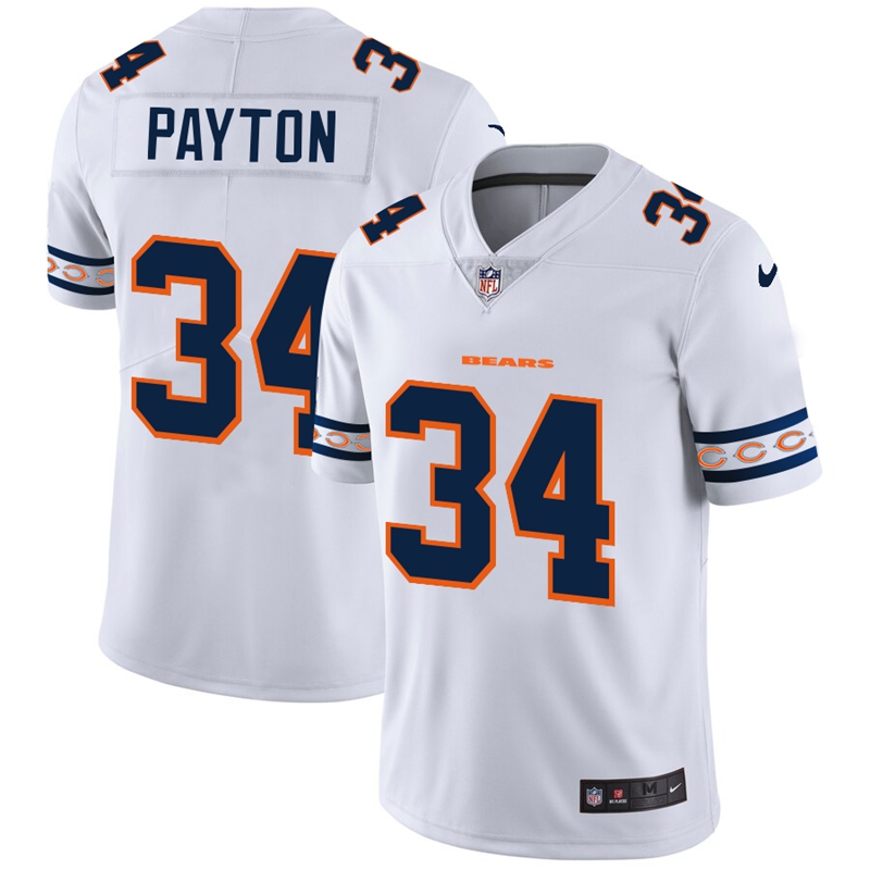 Chicago Bears #34 Walter Payton White Team Logo Vapor Limited Jersey