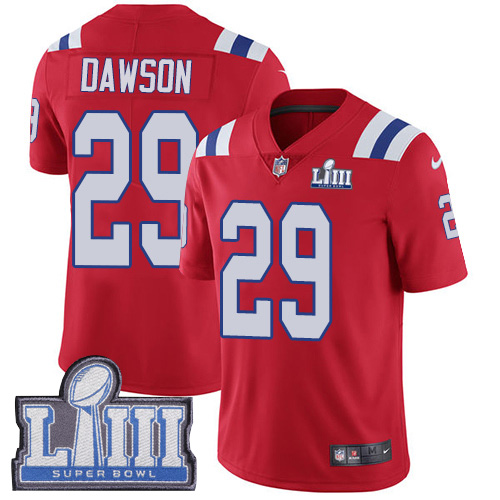 New England Patriots #29 Duke Dawson Red Alternate Super Bowl LIII Bound Men's Stitched Vapor Untouchable Limited Jersey Men's