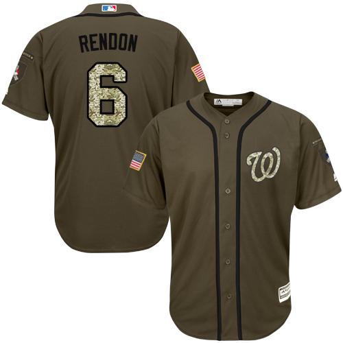 Washington Nationals #6 Anthony Rendon Green Salute to Service Stitched Jersey Men's