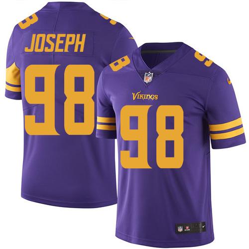 Minnesota Vikings #98 Linval Joseph Purple Men's Stitched Limited Rush Jersey Men's