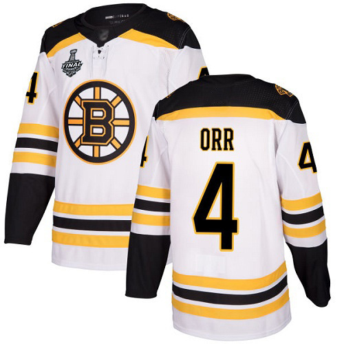 Adidas Boston Bruins #4 Bobby Orr White Road Authentic Stanley Cup Final Bound Stitched Jersey Men's