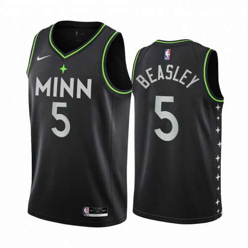 Minnesota Timberwolves #5 Malik Beasley Black Swingman 2020-21 City Edition Jersey Mens