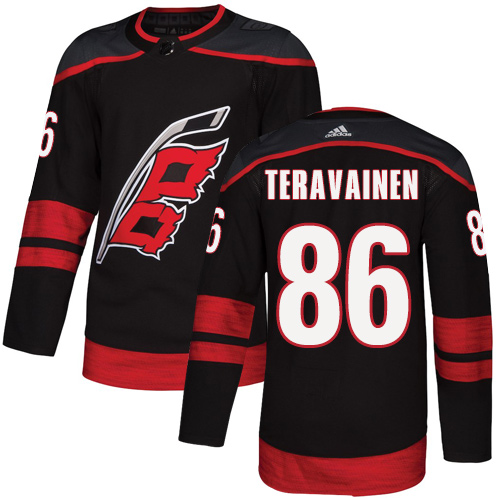 Adidas Carolina Hurricanes #86 Teuvo Teravainen Black Alternate Authentic Stitched Jersey Men's