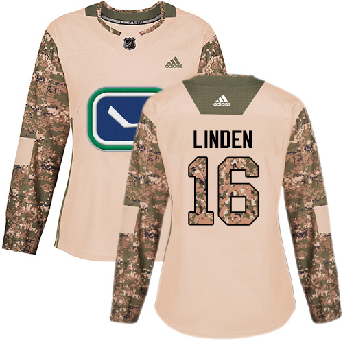 Adidas Vancouver Canucks #16 Trevor Linden Camo Authentic 2017 Veterans Day Women's Stitched Jersey Womens