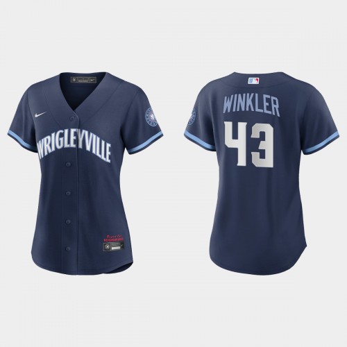 Chicago Chicago Cubs #43 Dan Winkler Women's 2021 City Connect Navy Jersey Womens