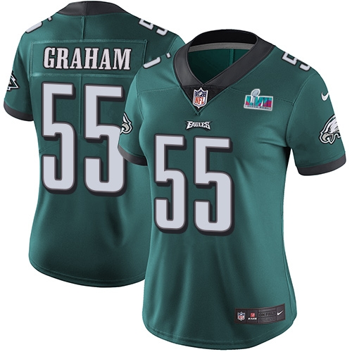 Eagles #55 Brandon Graham Green Team Color Super Bowl LVII Patch Women's Stitched Vapor Untouchable Limited Jersey