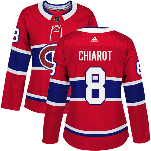 Adidas Montreal Canadiens #8 Ben Chiarot Red Home Authentic Women's Stitched Jersey Womens
