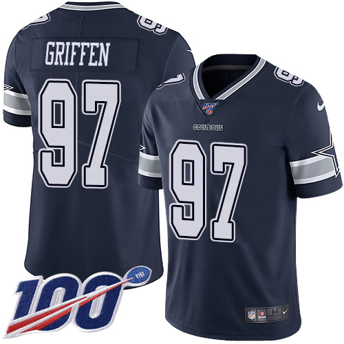 Dallas Cowboys #97 Everson Griffen Navy Blue Team Color Men's Stitched 100th Season Vapor Untouchable Limited Jersey Men's