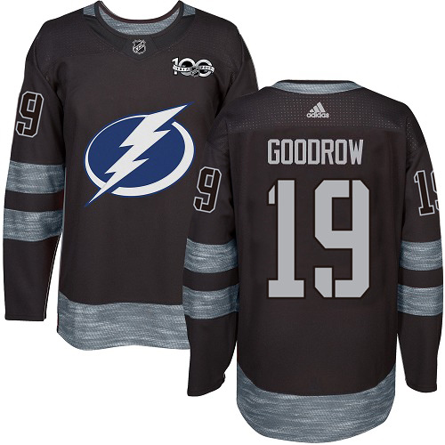 Adidas Tampa Bay Lightning #19 Barclay Goodrow Black 1917-2017 100th Anniversary Stitched Jersey Men's