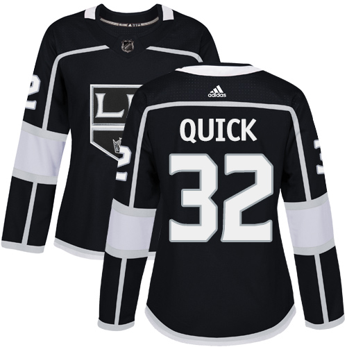 Adidas Los Angeles Kings #32 Jonathan Quick Black Home Authentic Women's Stitched Jersey Womens