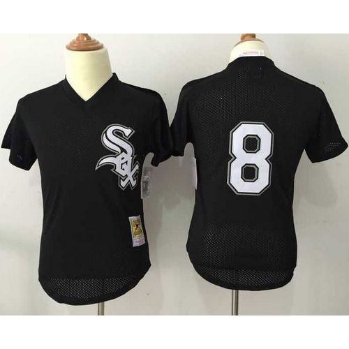 Mitchell And Ness 1993 Chicago White Sox #8 Bo Jackson Black Throwback Stitched Jersey Men's