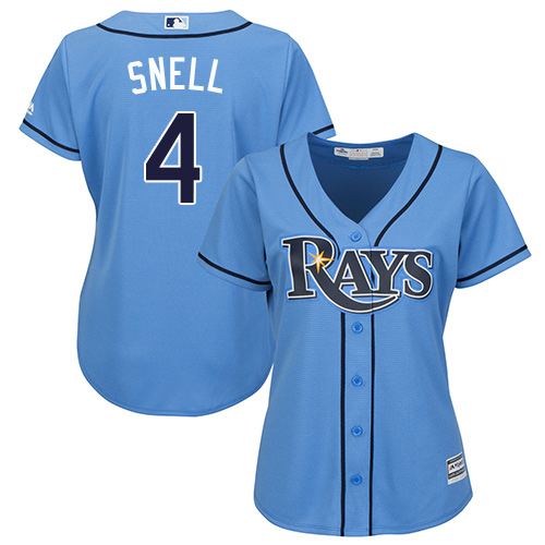 Tampa Bay Rays #4 Blake Snell Light Blue Alternate Women's Stitched Jersey Womens