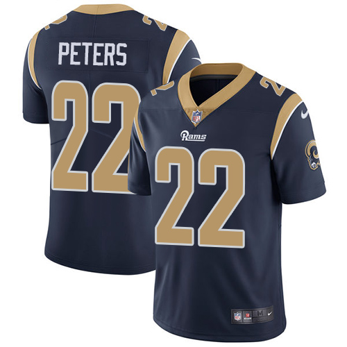 Los Angeles Rams #22 Marcus Peters Navy Blue Team Color Youth Stitched Vapor Untouchable Limited Jersey Youth