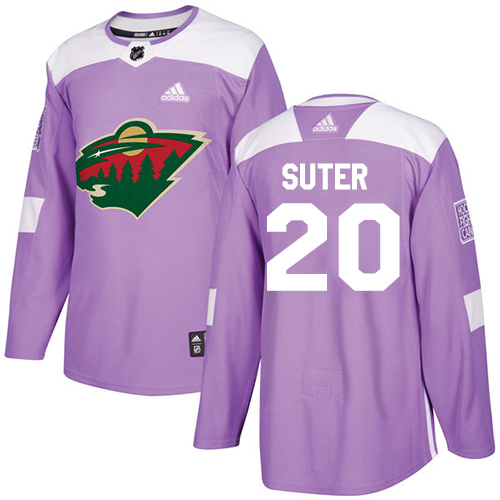 Adidas Minnesota Wild #20 Ryan Suter Purple Authentic Fights Cancer Stitched Youth Jersey Youth