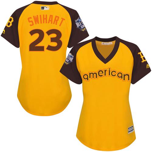 Boston Red Sox #23 Blake Swihart Gold 2016 All-Star American League Women's Stitched Jersey Womens