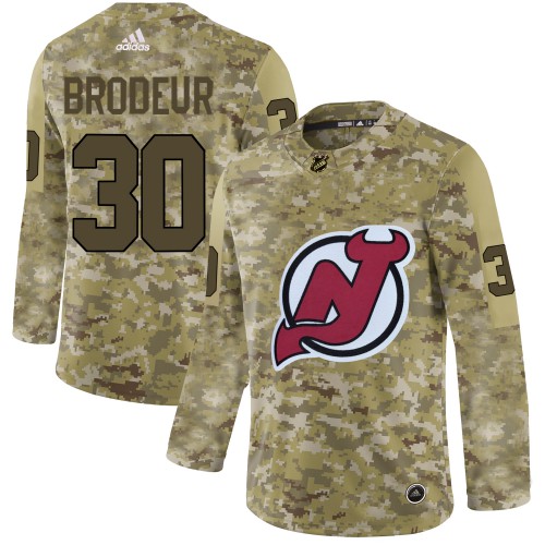 Adidas New Jersey Devils #30 Martin Brodeur Camo Authentic Stitched Jersey Men's