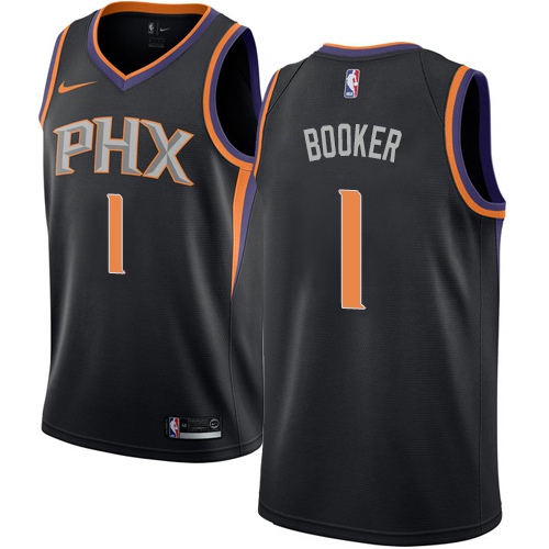Phoenix Suns #1 Devin Booker Black Youth Swingman Statement Edition Jersey Youth