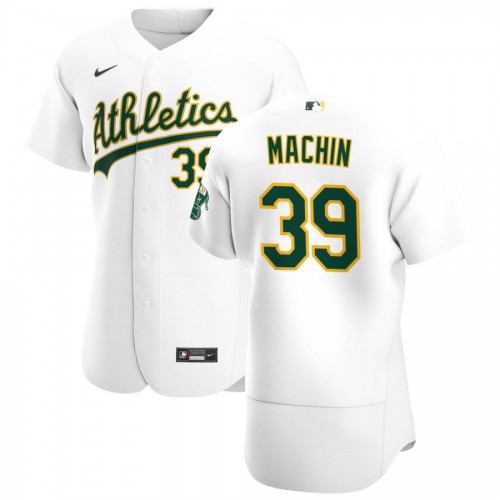 Oakland Oakland Athletics #39 Vimael Machin Men's White Home 2020 Authentic Player Jersey Men's