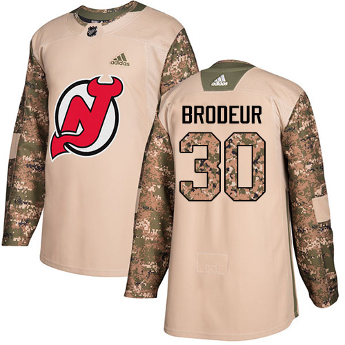 Adidas New Jersey Devils #30 Martin Brodeur Camo Authentic 2017 Veterans Day Stitched Jersey Men's