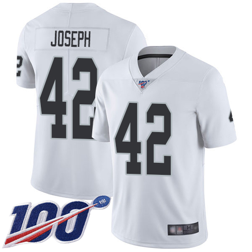 Las Vegas Raiders #42 Karl Joseph White Men's Stitched 100th Season Vapor Limited Jersey Men's