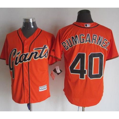 San Francisco Giants #40 Madison Bumgarner Orange Alternate New Cool Base Stitched Jersey Men's