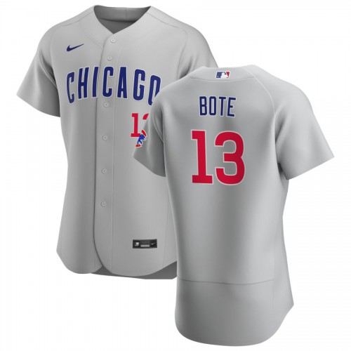Chicago Chicago Cubs #13 David Bote Men's Gray Road 2020 Authentic Team Jersey Men's