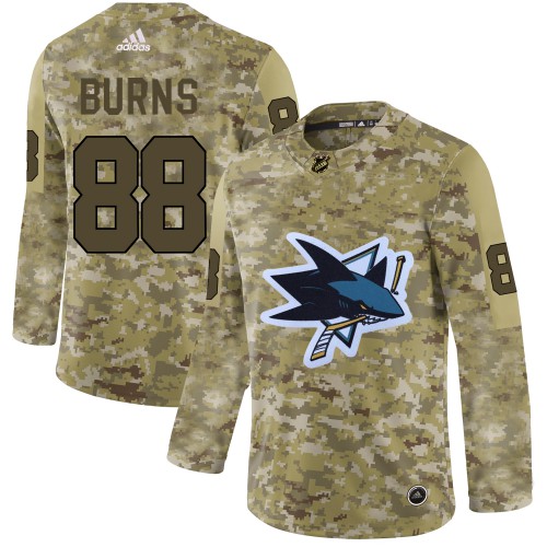 Adidas San Jose Sharks #88 Brent Burns Camo Authentic Stitched Jersey Men's