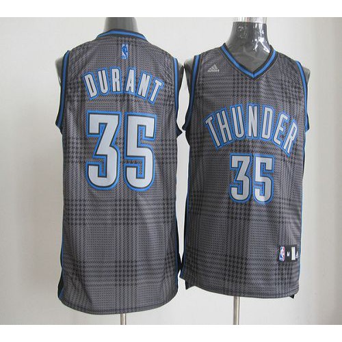 Oklahoma City Thunder #35 Kevin Durant Black Rhythm Fashion Stitched Jersey Mens