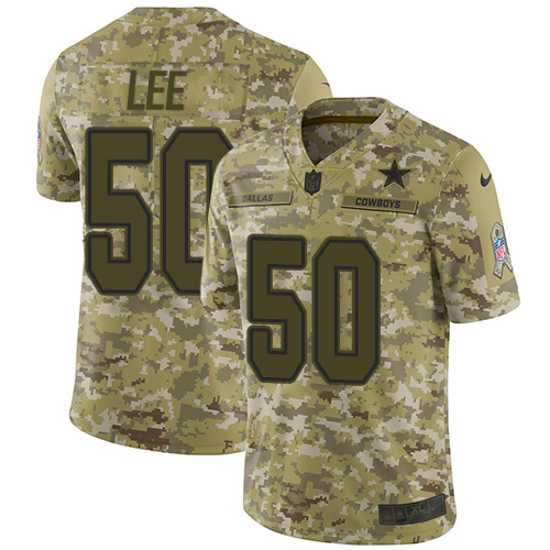 Dallas Cowboys #50 Sean Lee Camo Youth Stitched Limited 2018 Salute to Service Jersey Youth