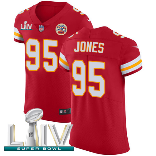 Chiefs #95 Chris Jones Red Super Bowl LIV 2020 Team Color Men's Stitched Vapor Untouchable Elite Jersey