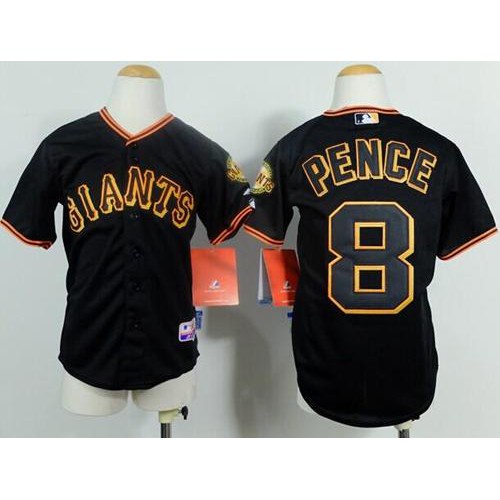 San Francisco Giants #8 Hunter Pence Black Cool Base Stitched Youth Jersey Youth