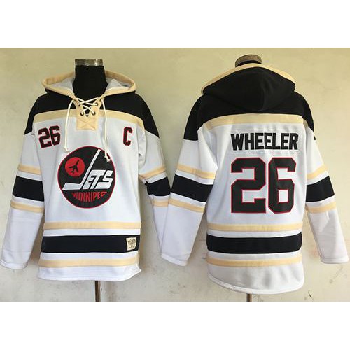 Winnipeg Jets #26 Blake Wheeler White Sawyer Hooded Sweatshirt Stitched Jersey Men's