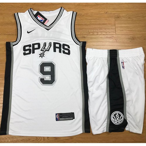 San Antonio Spurs #9 Tony Parker White A Set Swingman Association Edition Jersey Mens
