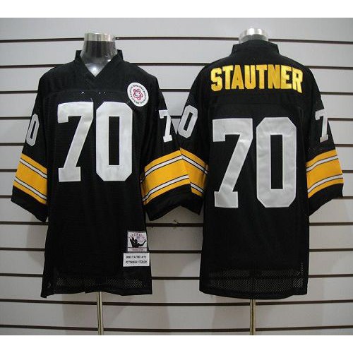 Mitchell And Ness Pittsburgh Steelers #70 Ernie Stautner Black Stitched Jersey Men's