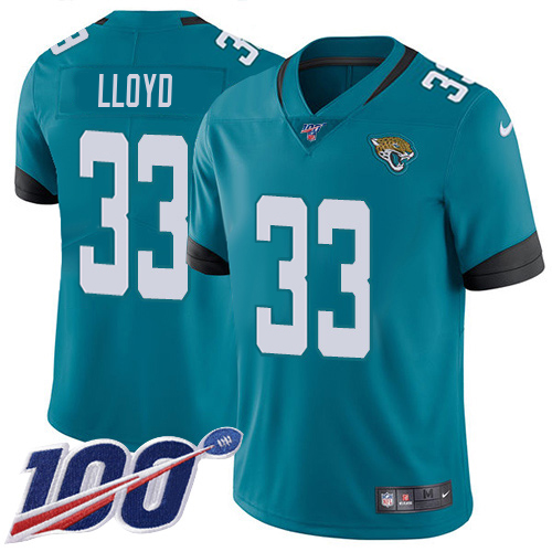Jaguars #33 Devin Lloyd Teal Green Alternate Men's Stitched 100th Season Vapor Limited Jersey