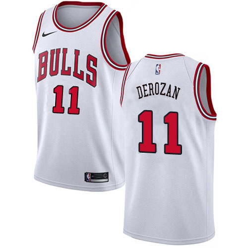 Chicago Bulls #11 Demar Derozan White Swingman Association Edition Jersey Mens