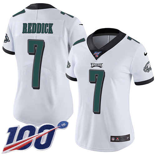Eagles #7 Haason Reddick White Women's Stitched 100th Season Vapor Untouchable Limited Jersey