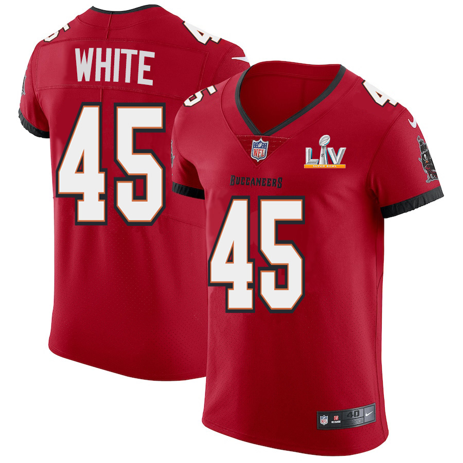 Tampa Bay Buccaneers #45 Devin White Men's Super Bowl LV Bound Red Vapor Elite Jersey