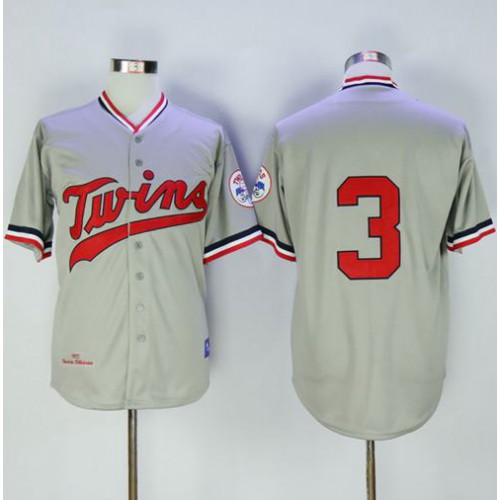 Mitchell And Ness 1972 Minnesota Twins #3 Harmon Killebrew Grey Throwback Stitched Jersey Men's