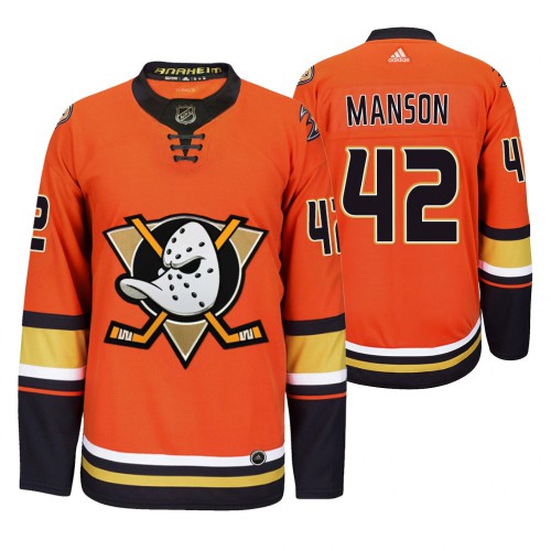 Anaheim Anaheim Ducks #42 Josh Manson Men's 2019-20 Third Orange Alternate Stitched Jersey Men's