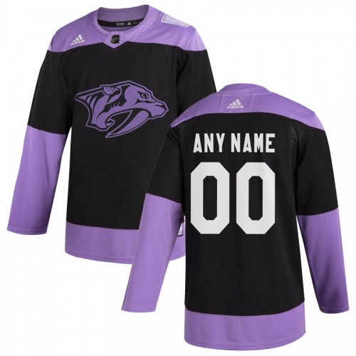 Nashville Predators Adidas Hockey Fights Cancer Custom Practice Jersey Black